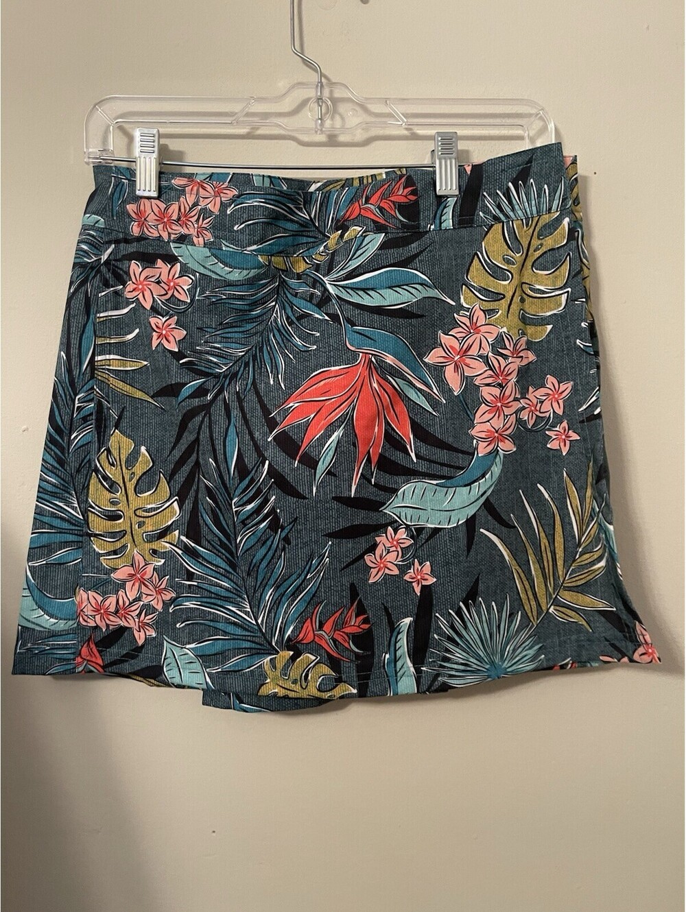 Ripskirt Hawaii Wrap Mini Skirt Length 1 Small S  Green Tropical Print